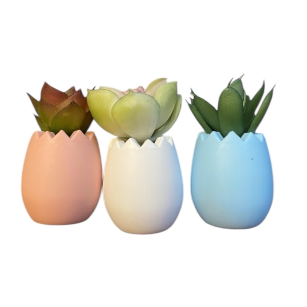Target Bullseye NWOT Mini Eggshell Planter Trio - Pink, White, Blue